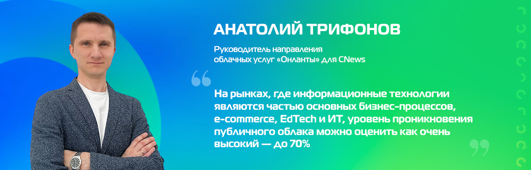 Российский облачный рынок растет в два раза быстрее мирового